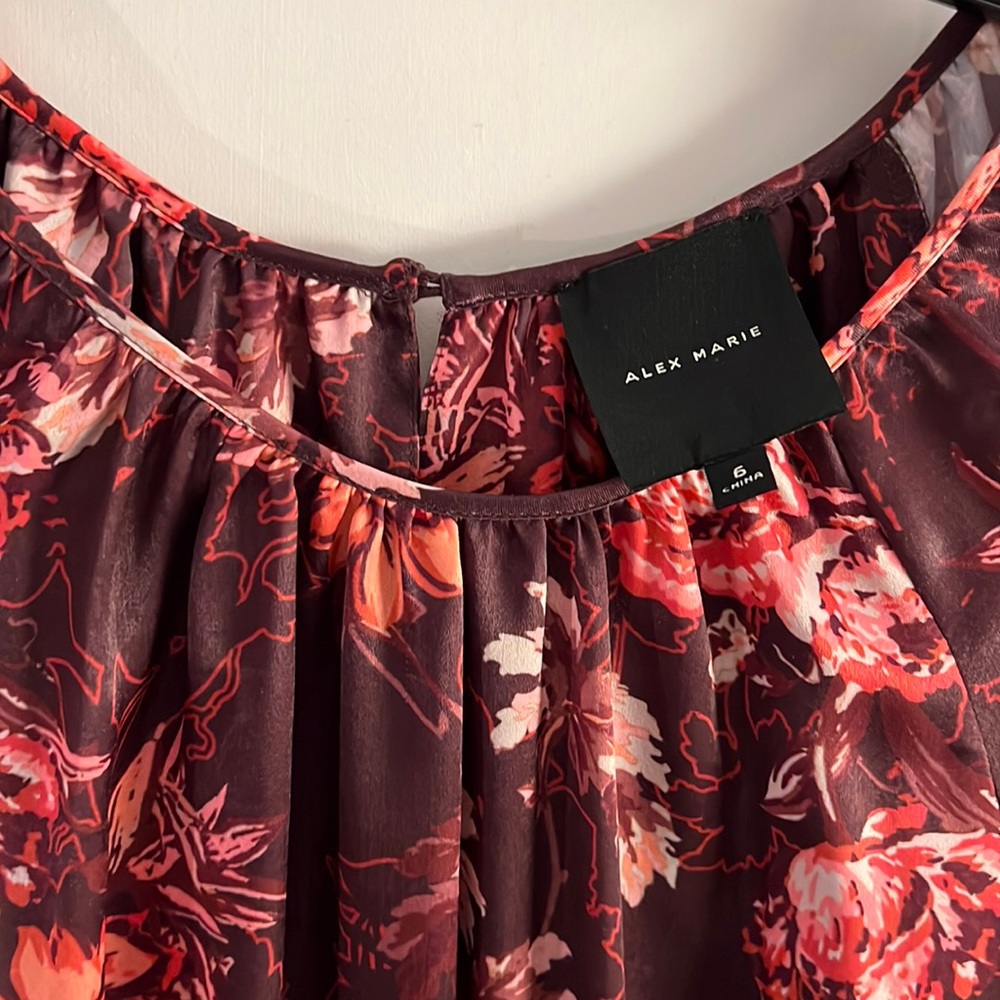 Flowy floral silk dress